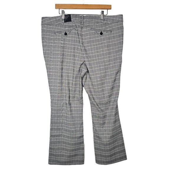 Lane Bryant Sophie Straight Fit Bootcut Pants Petite Plaid Gray Women 20 Short* - Picture 2 of 12
